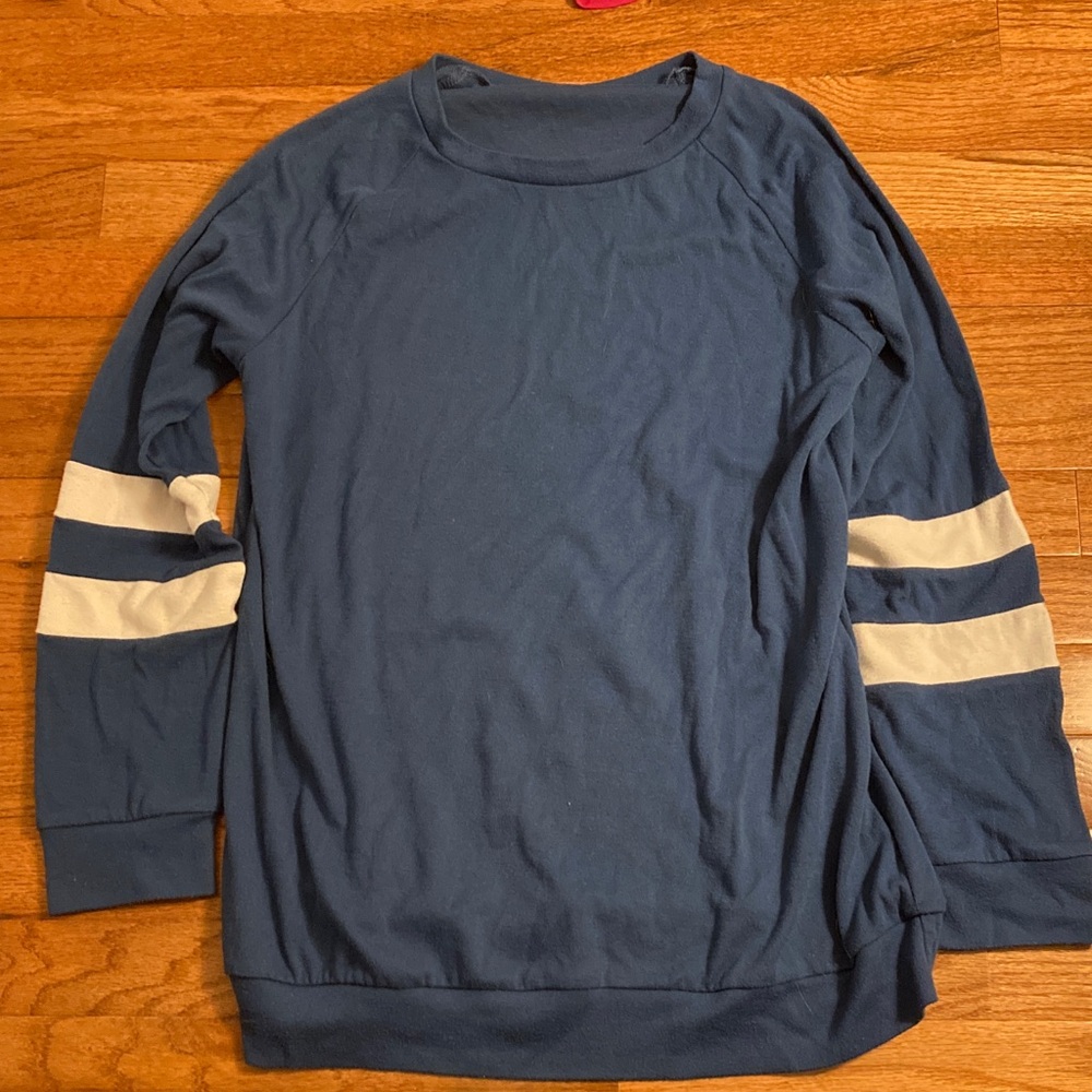 PINK Victoria's Secret Navy Long Sleeve with White Stripes